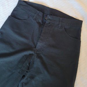 New Face Black Straight Pants